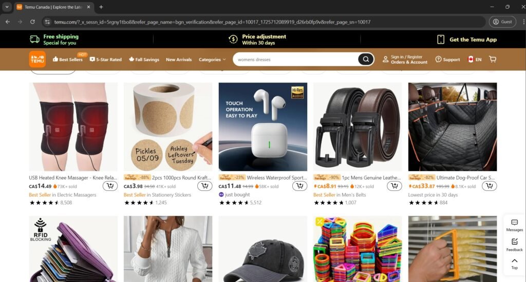 temu's offocial website homepage - why is temu so cheap